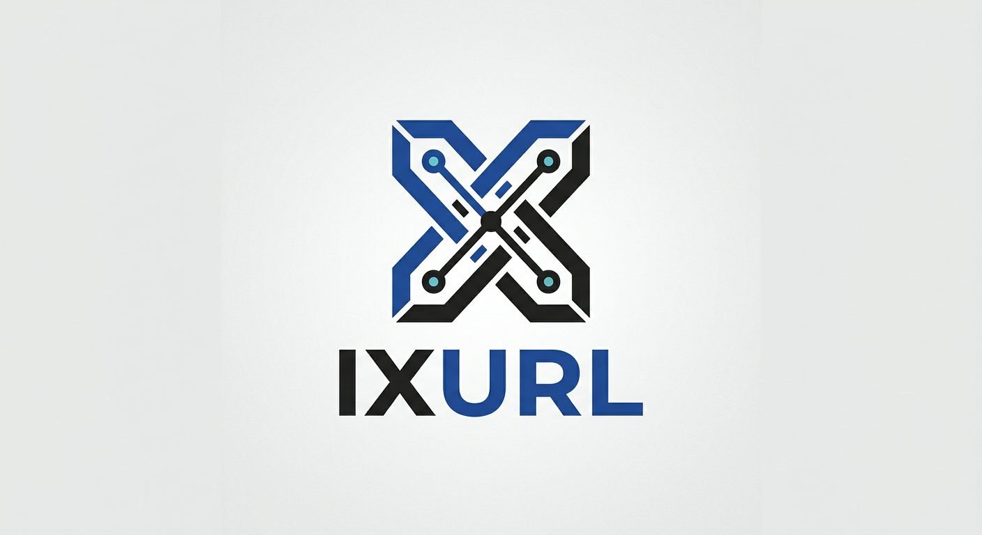IXURL logo concept: circuit-styled X monogram